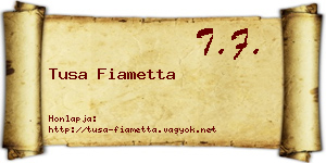 Tusa Fiametta névjegykártya